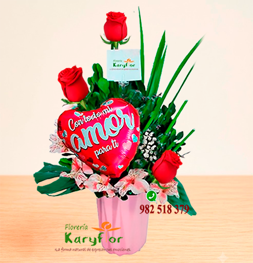 Arreglo 3 rosas<BR> AM Y AM 004