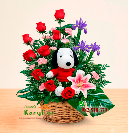Peluche+9 rosas<BR>AM Y AM 005