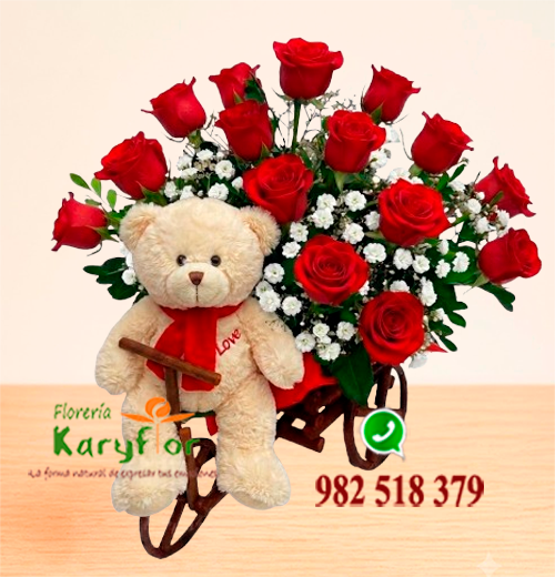 Triciclo con 15 Rosas<BR>AM y AM 013