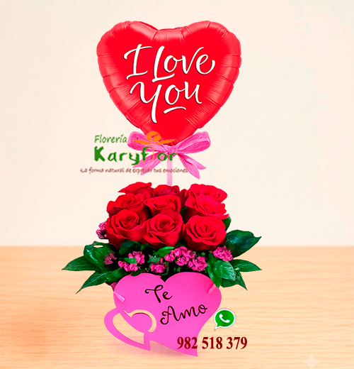 Corazón 9 rosas<BR>AM Y AM 017