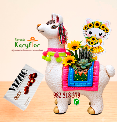 LLAMITA SUCULENTA<BR>CHOCOLATE VIZZIO<BR>FLORES AMARILLAS_018