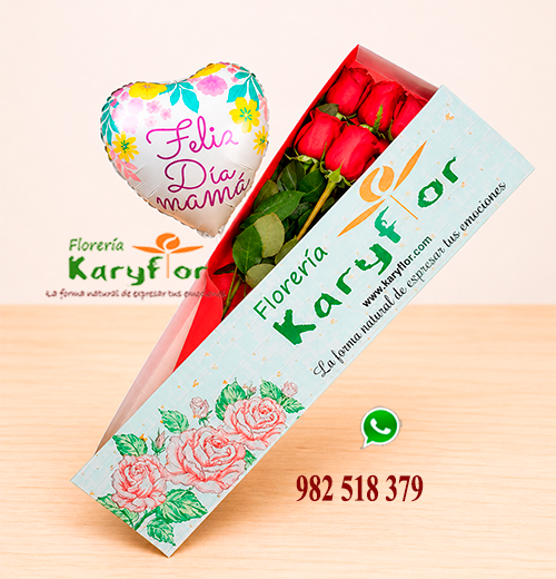 Caja 6 Rosas<BR>Rosas - Mamá<BR>Mamá_011