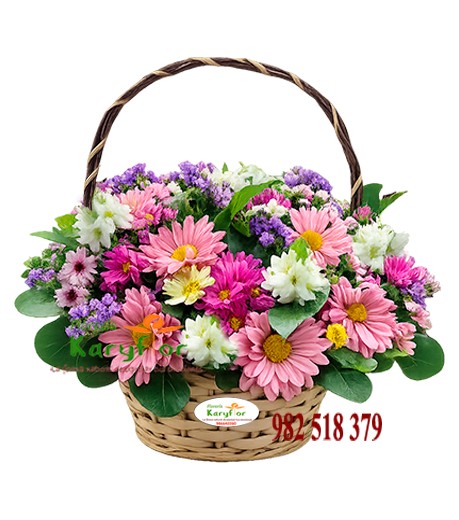 Canasta Flores<BR> Flores de Colores<BR>Ani_013